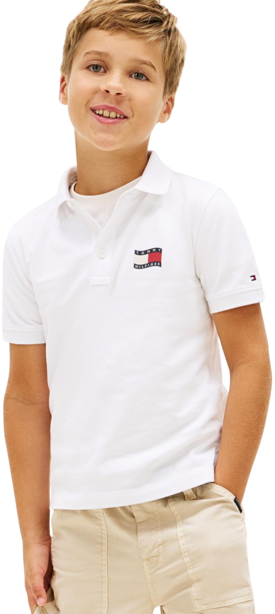 Tommy Hilfiger Jungen Wavy Flag Polo Ithica Placket Ss Kb0kb10227 Polos (1er Pack)