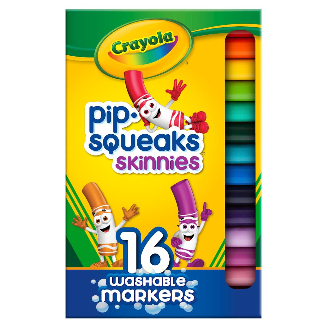 Crayola Washable Pip-Squeaks Skinnies Markers Pack of 16Crayola Washable Pip-Squeaks Skinnies Markers…