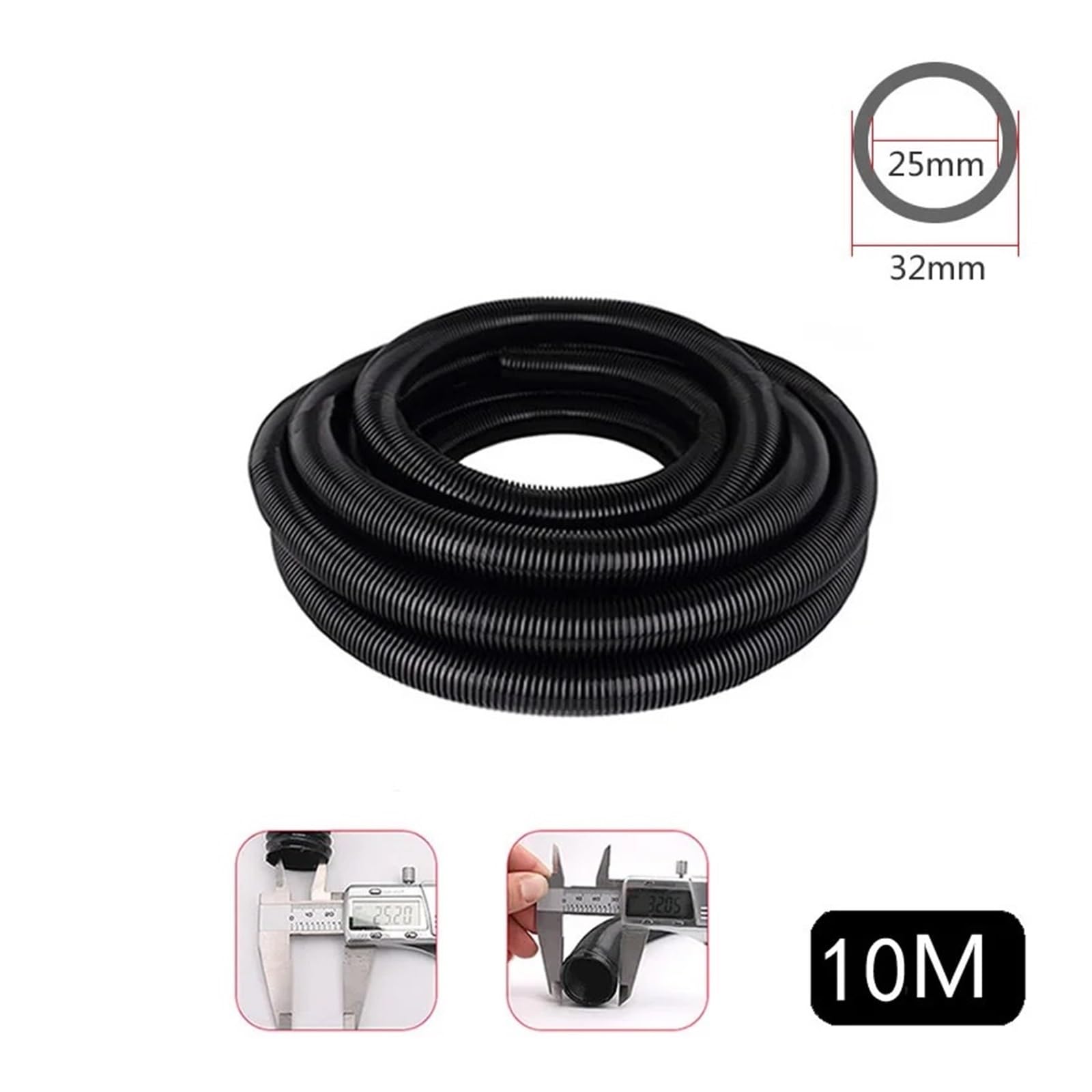 Wąż gwintowany do odkurzacza, miękkie mieszki rurowe, słomki, średnica wewnętrzna 25 mm/zewnętrzna 32 mm, części Gvacuum(Gray 25mmx 3m)