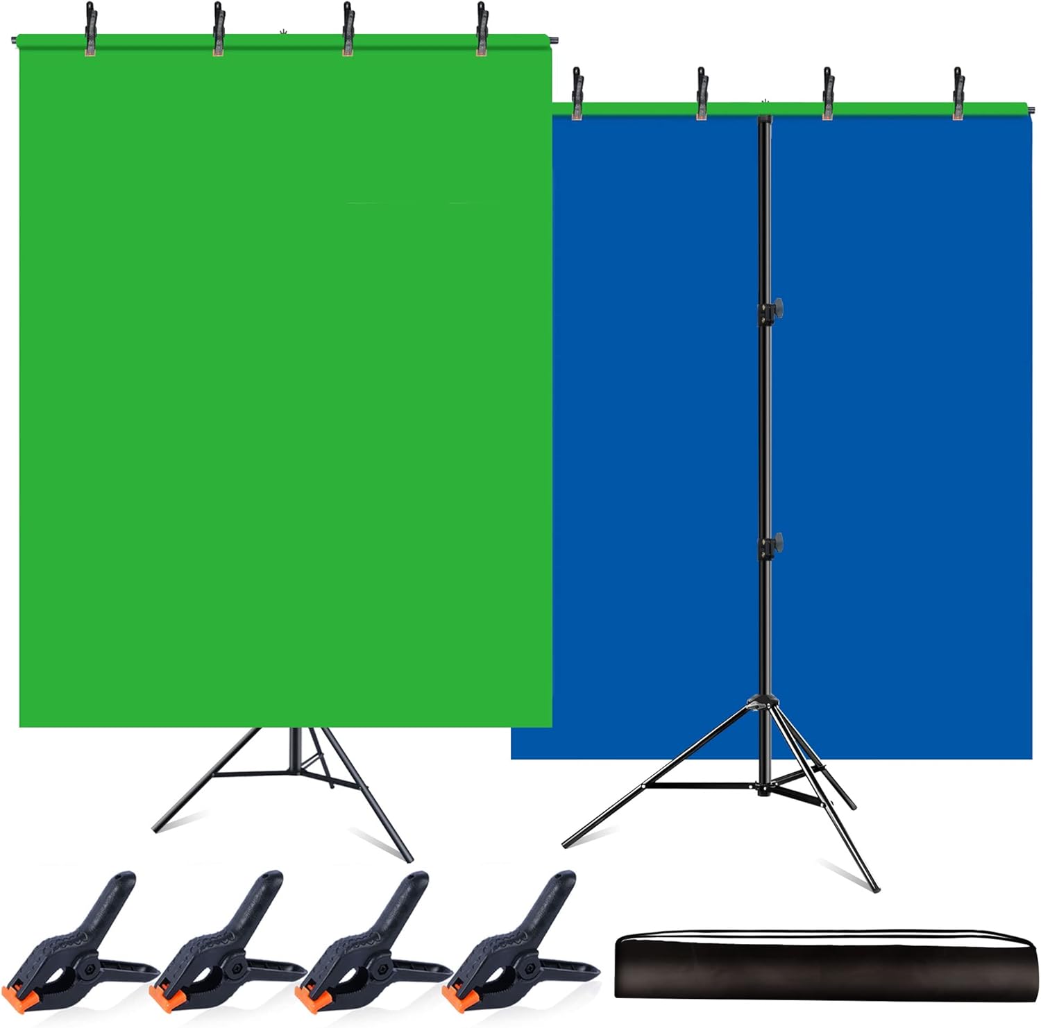 Faichee 5 X 6.5ft Green Screen Backdrop with Stand Kit for