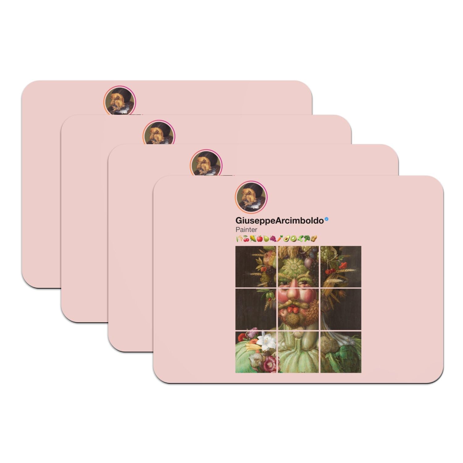 Set de table rose en caoutchouc Arcimboldo grand format imperméable et lavable