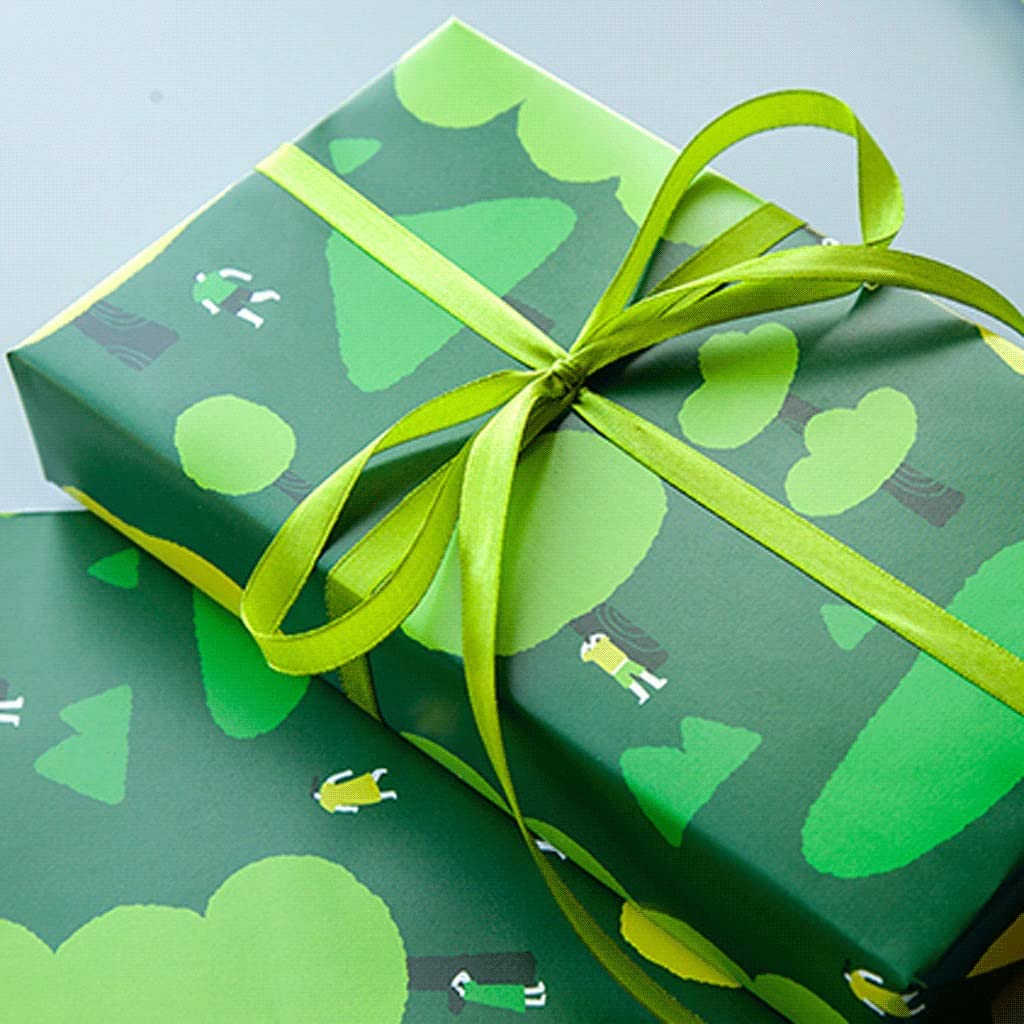 Papier do pakowania Przyjazny dla środowiska papier zielony papier do pakowania 128g Grubość Wyczyść wzór odpowiedni dla przyjaciela rodziny para Prezent (Rozmiar : 3 sheets)