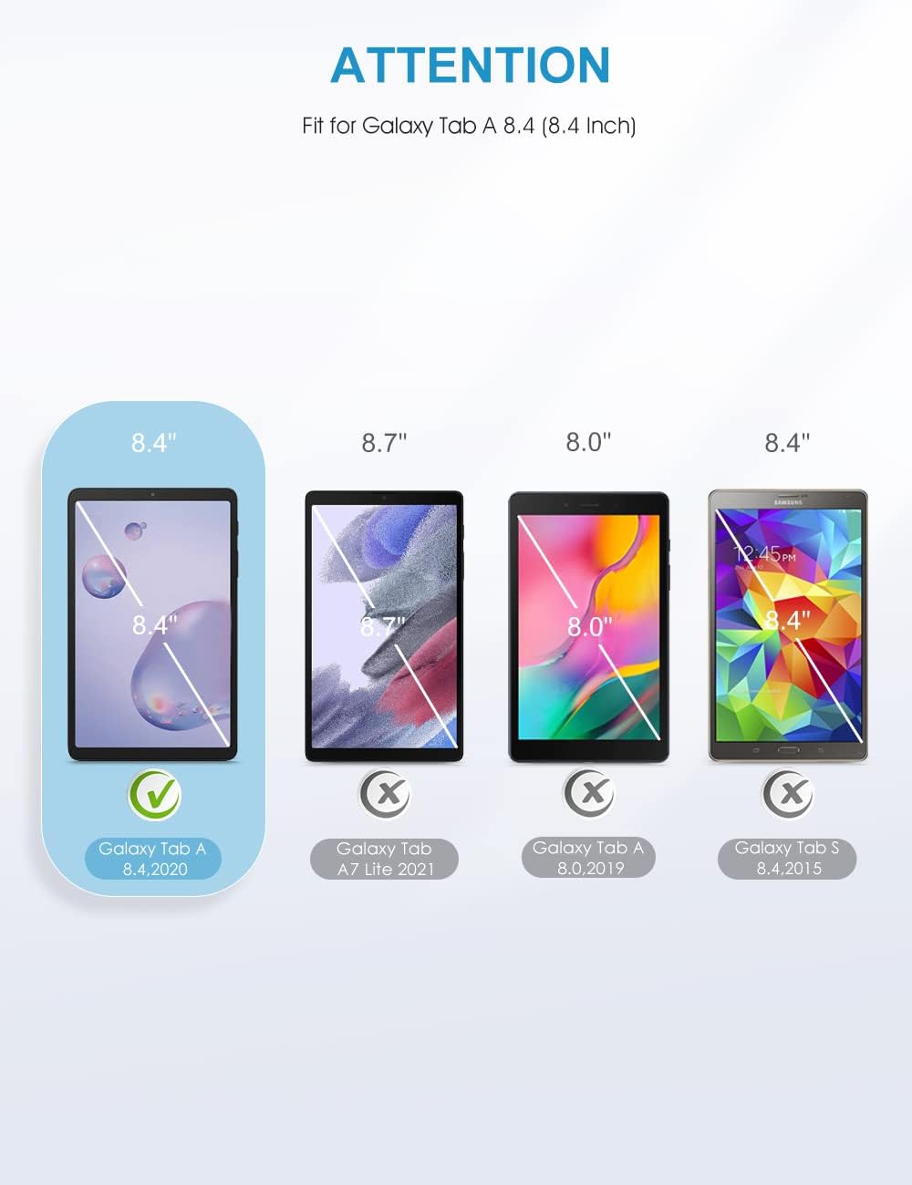 SPARIN [3-Pack] Screen Protector Compatible with Samsung Galaxy Tab A 8.4, 9H Hardness Tempered Glass Screen Protector,High Definition,Scratch Resistant, Easy Installation