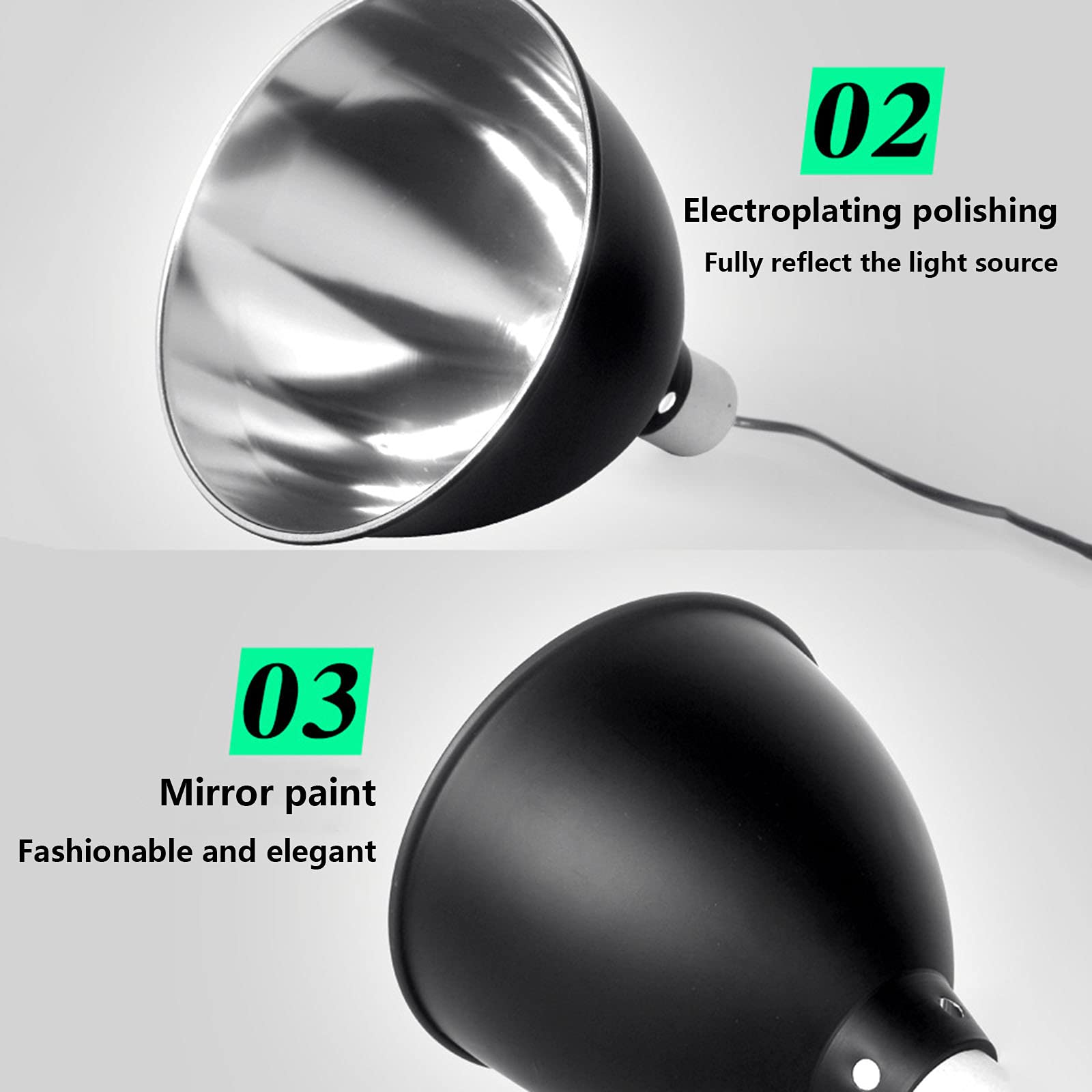 Lampada Singola per Dispositivo di Illuminazione per Rettili,Supporto Lampada Riscaldante Acquario da 8,5 Pollici Supporto Lampada da Tavolo Tartaruga,B