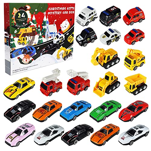 Adventskalender 2022 Kinder, Weihnachtskalenderfür Jungs,24PCS Autos Adventkalender für Weihnachts Countdown, Jungen Adventskalender Spielzeug Cover