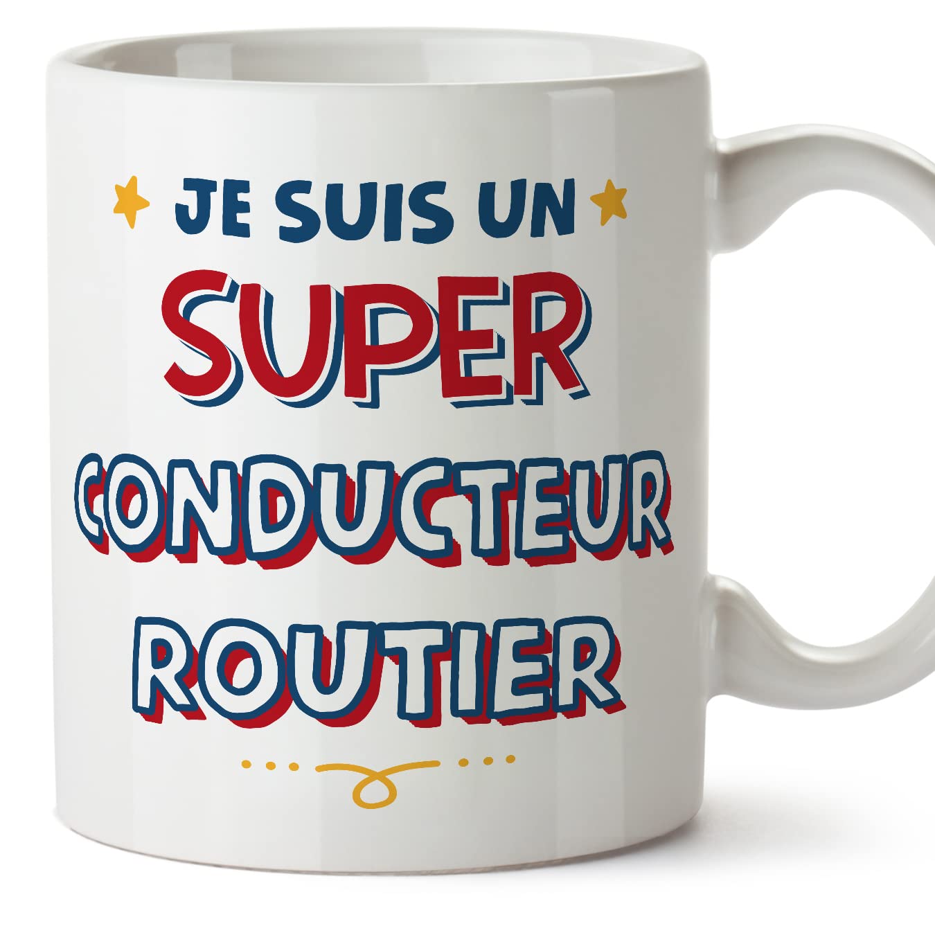 MUGFFINS Truck Driver Man Mug - in French - Je Suis Super - Funny Gift for Colleagues - Ceramic 11oz Mug — image 1
