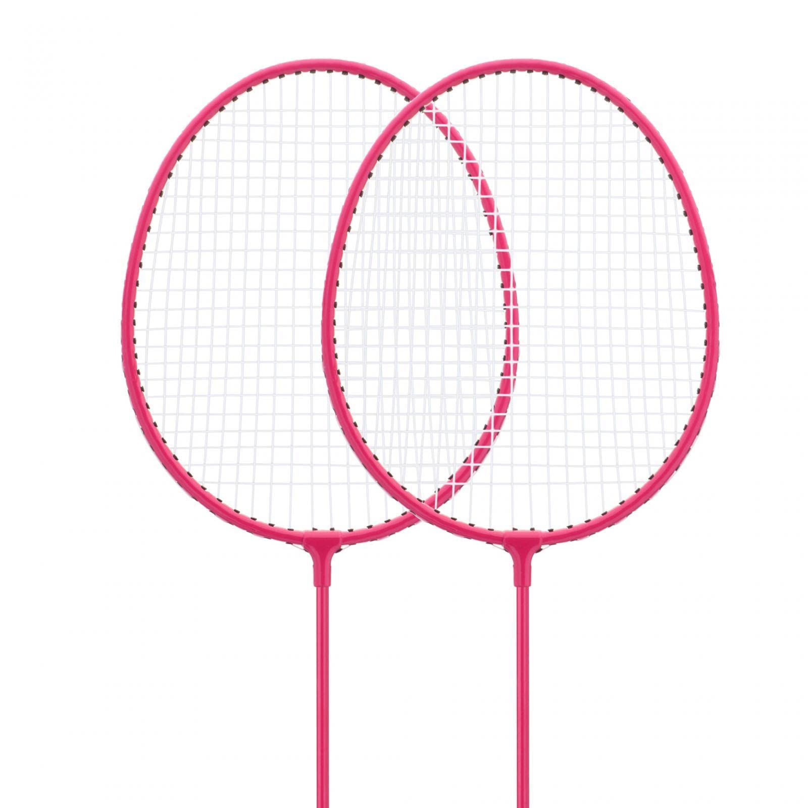 2Pcs Badminton Rackets with 3 Nylon Balls Family Training Badminton Racquets Pink-image-11