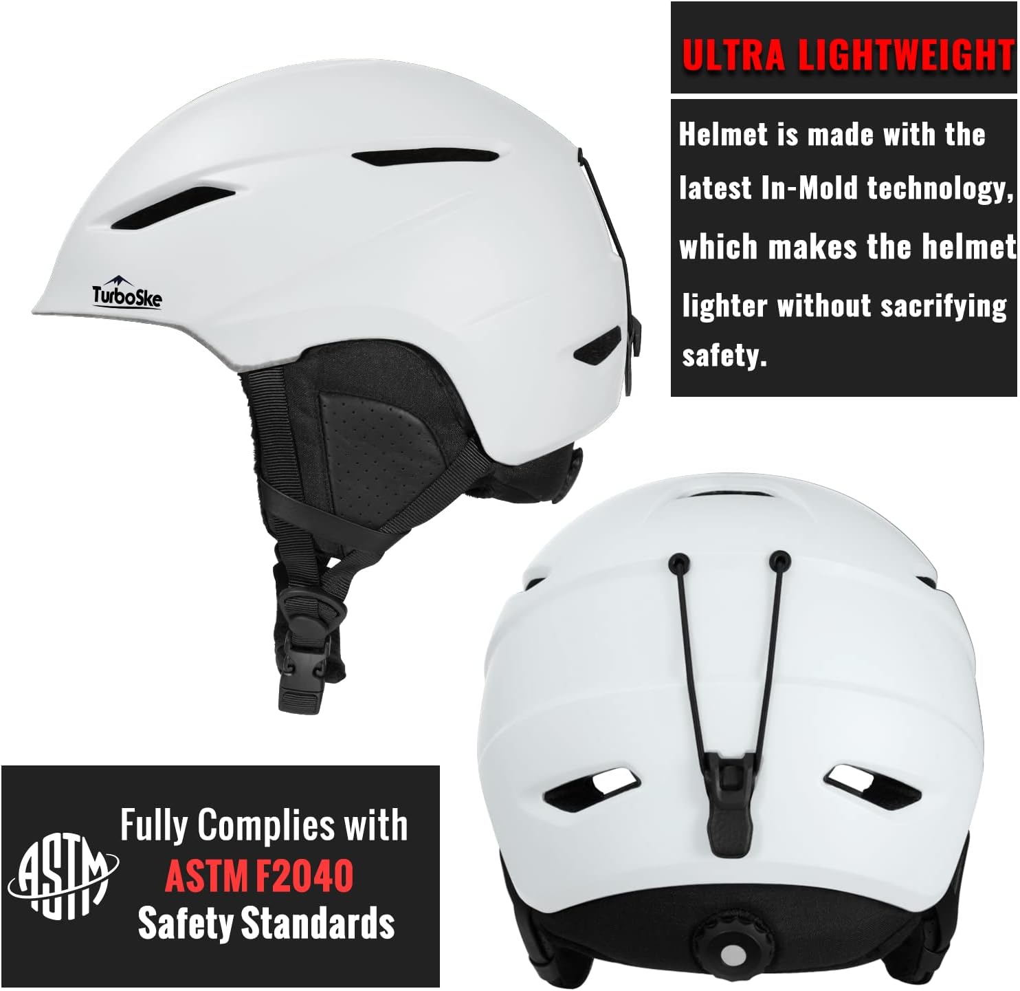 Ski Helmet - Audio Compatible and Lightweight, ASTM Standard for Men, Women and Youth