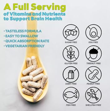 Boost Your Brain&Power: Brain-ol Advanced Memory Formula (180 Capsules) (3 Pack)