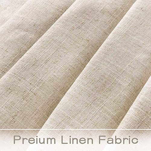 Nixiya Shower Curtain Farmhouse Style, Waterproof And Washable Linen Shower Curtains For Bathroom, Thick Decorative Shower Curtain With Hooks And Vintage Wooden Buttons, 72" X 72", Beige #TOP4