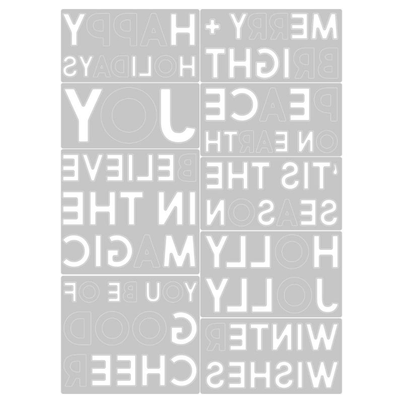Merry and Bright Happy Holidays Christmas Joy Bell Wreath Muérdago 4 Piezas Troqueles de Corte de Metal para Bricolaje Scrapbooking Embossing Crafts Tarjetas Álbum de Regalo