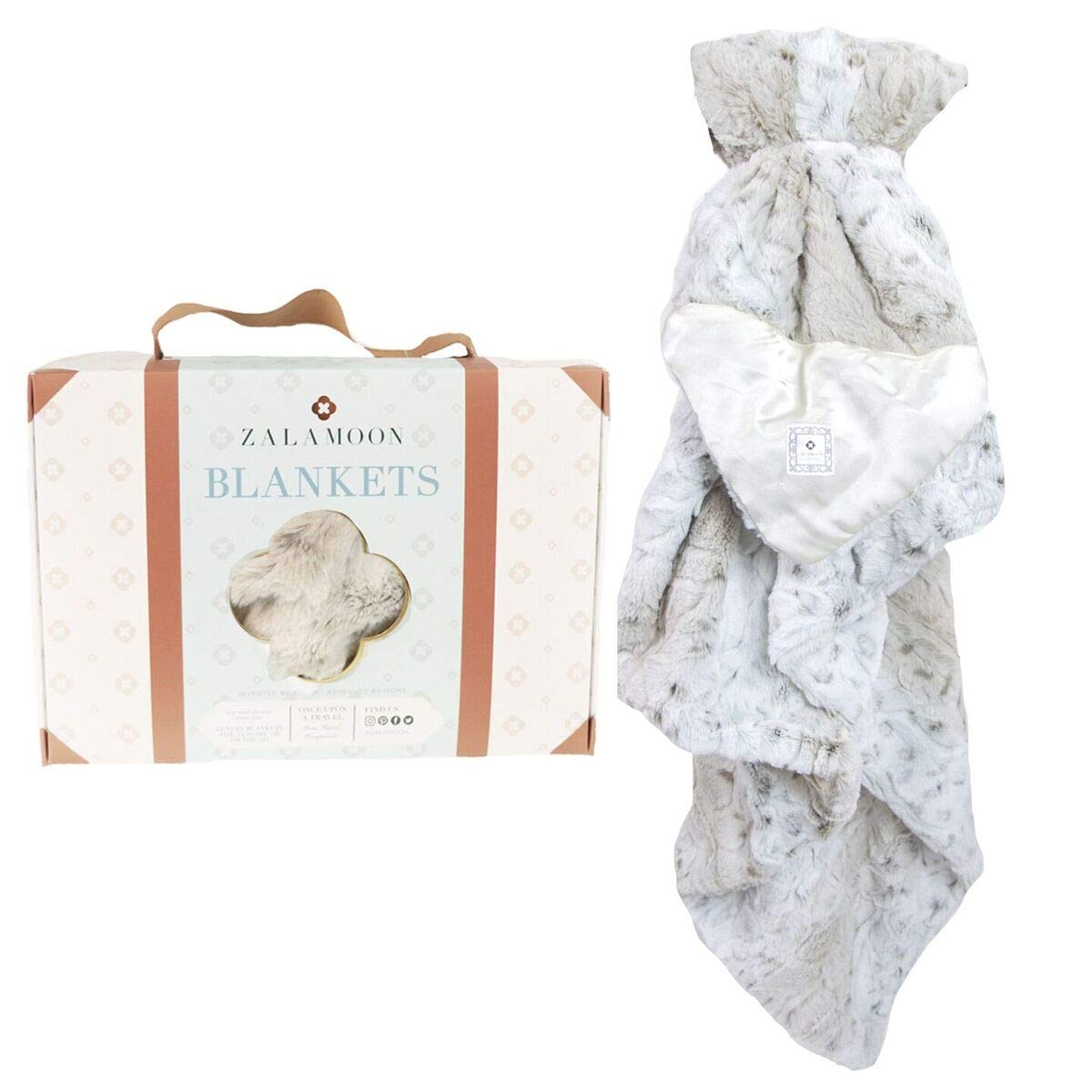 Zalamoon Strollets Plush Baby Toddler Soft Blanket with Satin Trim Corner for Soothing Beige STROLLET-PARENT-ASIN