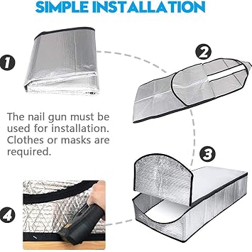 Kisbeibi Attic Stairs Insulation Cover for Pull Down Stairway, Attic Door Insulation Cover Fireproof Waterproof Attic Stairs Door Ladder Insulator with Easy Zipper 25'' x 54'' x 11''