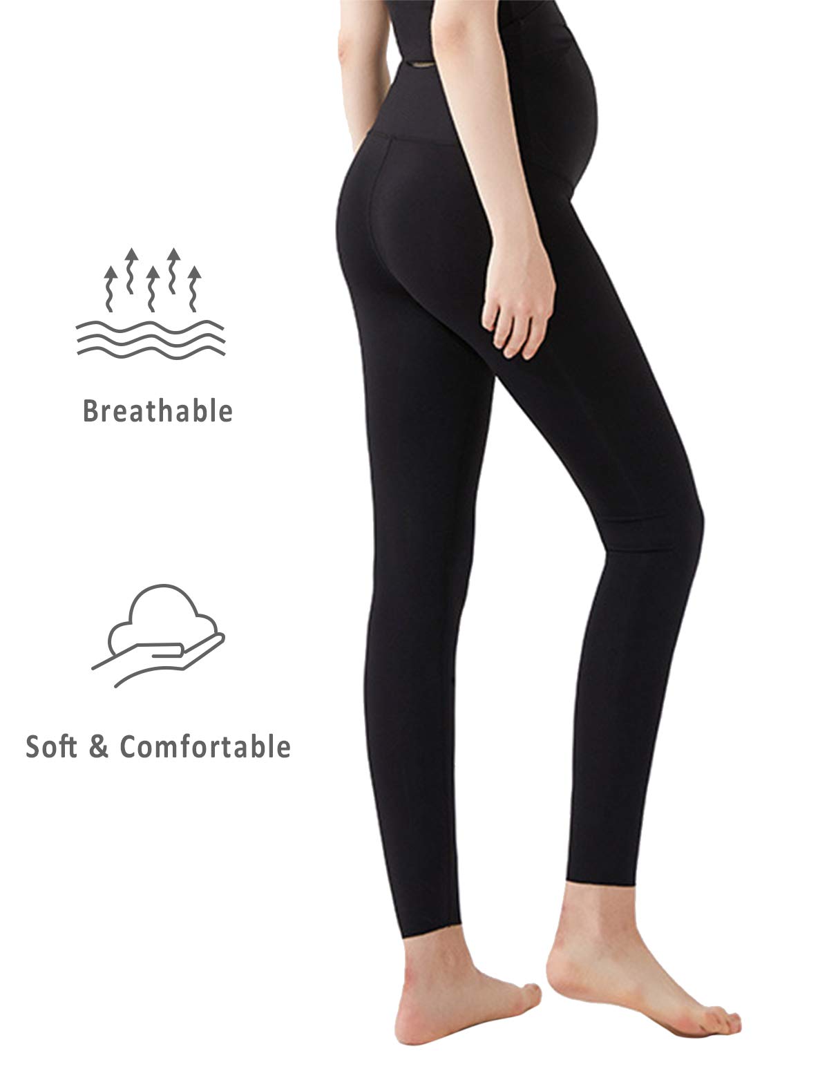 Meilun, pantaloni da donna morbidi e premaman per yoga, pantaloni da allenamento attivi, in gravidanza