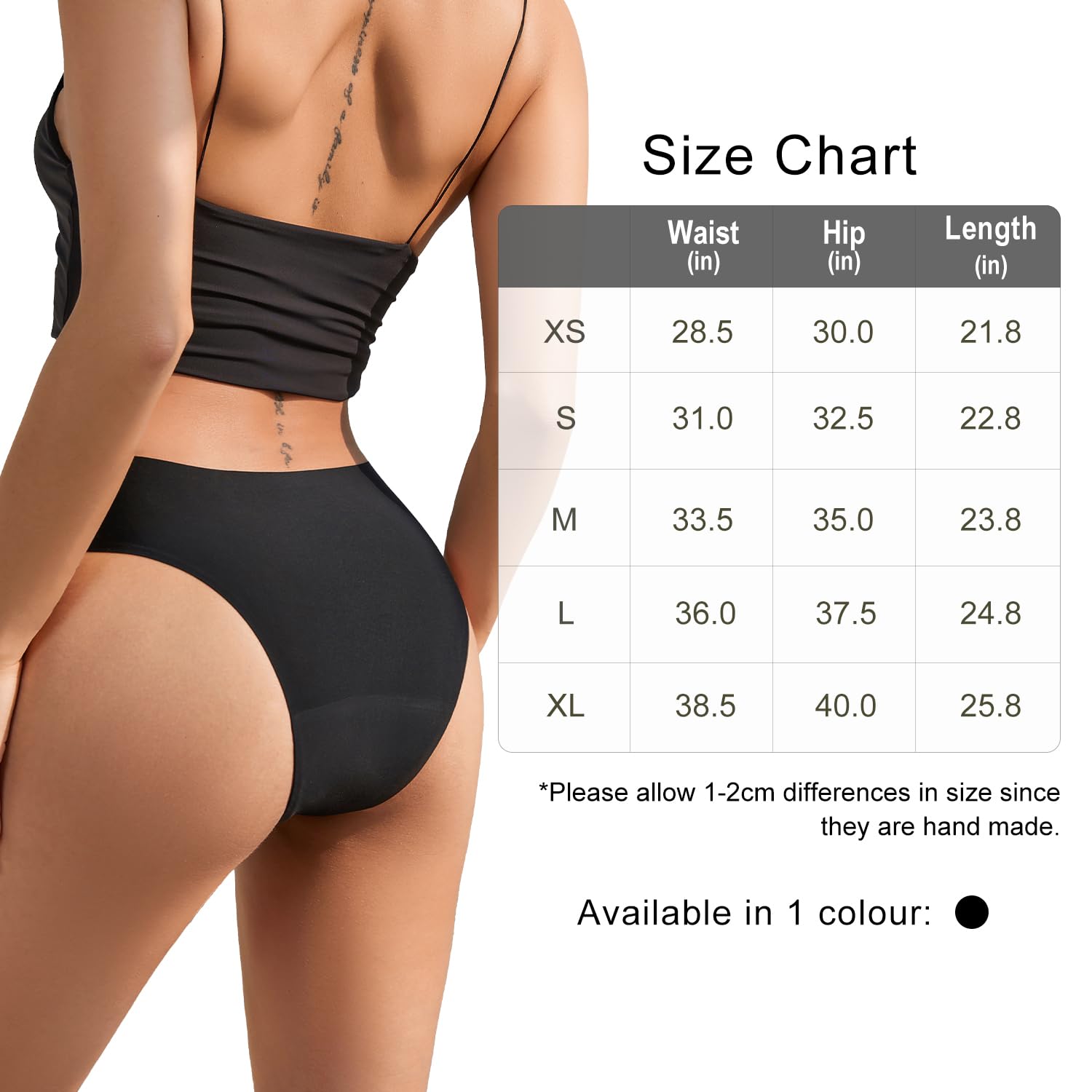 SHARICCA Chłonne bikini menstruacyjne, do pływania, miękkie, wygodne, styl bikini, klasyczne brazylijskie bezszwowe majtki kąpielowe (czarne 1P01-New XL-N1), Czarny-1p01-nowy, XL