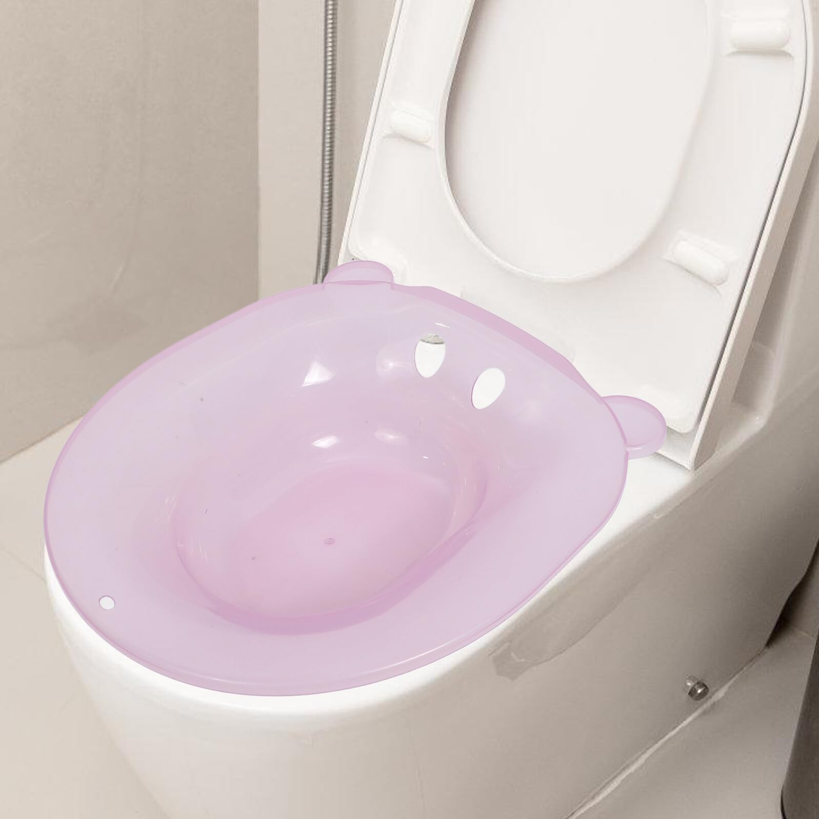 Bacinella per Bagno Intimo in Pp, Rosa, Profonda e Pratica per Post Parto, Uso su Wc per Donne e Anziani