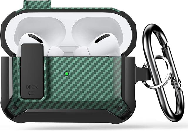 Lopnord Case for Airpods Pro 2/1 Case Cover with Lock Lid, Shockproof Cover Compatible with Airpod Pro 2 Case for Men Women, Rugged Shell for Air Pods Pro/Pro 2 Charging Case (AirPod Not Included)