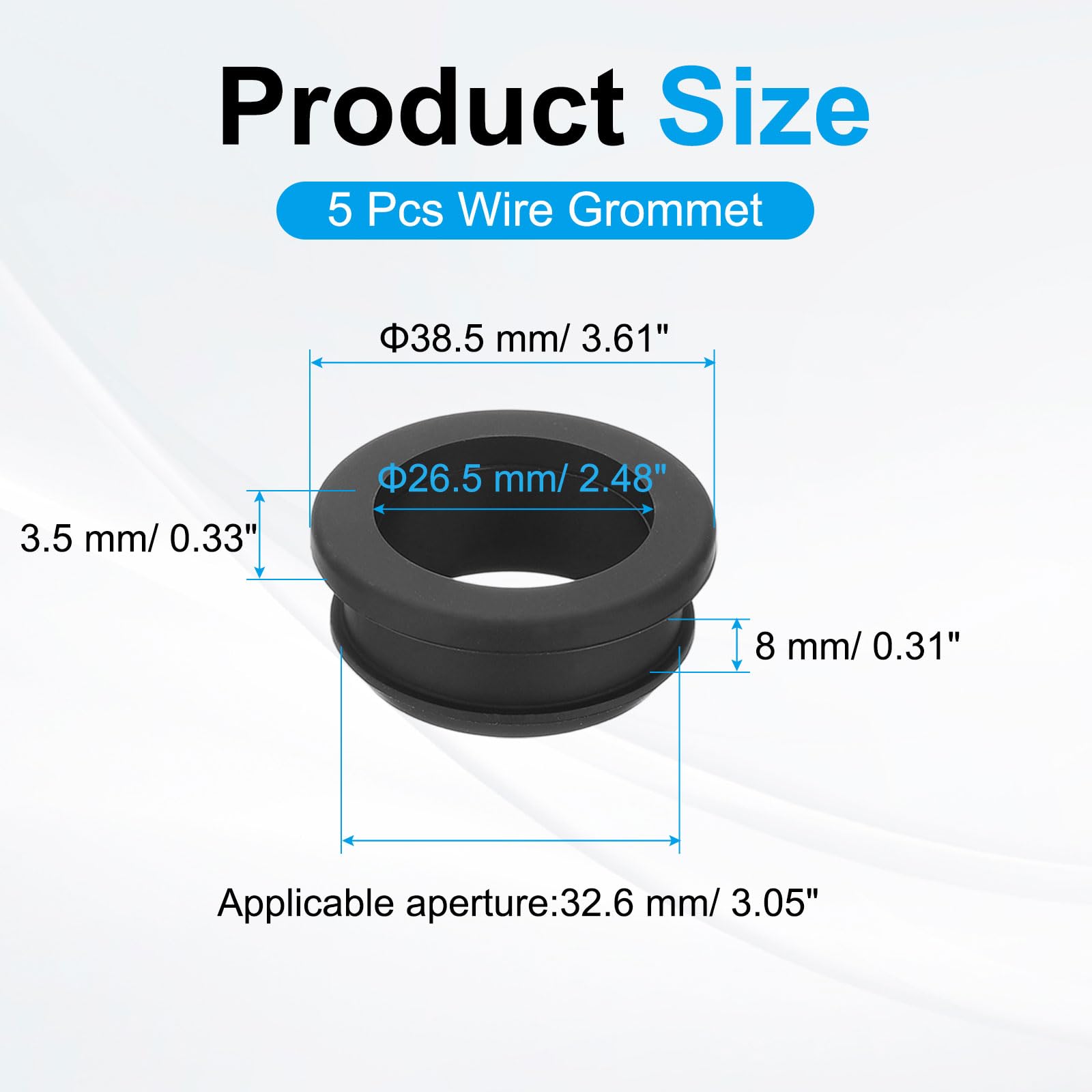 PATIKIL 5pcs Wire Grommet - Image 2