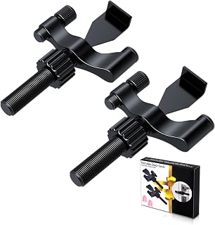 2 Pack Adjustable Portable Door Lock, Hotel Door Locks for Travelers Security, Prevent Unauthorized Entry, Door Stoppers Security for Travel Bedrooms Apartment Airbnb Dorm, with Silicone Caps, Black