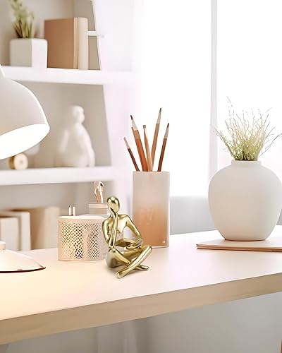 Miniatura 6 de Estatua de pensador de lectura, esculturas de arte abstracto, decoración de figura estética moderna, juego de 2 estatus para el hogar, sala de