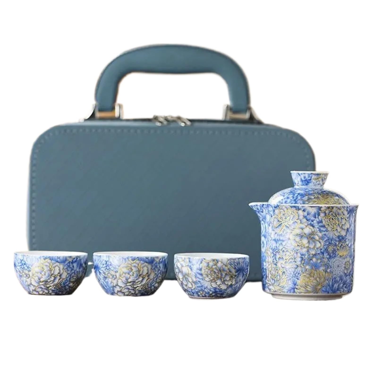 Przenośny zestaw do herbaty na kemping, emaliowany kubek ekspresowy, ceramiczny prosty zestaw do herbaty domowej (D 1 zestaw)