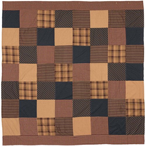 VHC Brands Patriotic Patch Square Bath Decor Shower Curtain Red 72×72