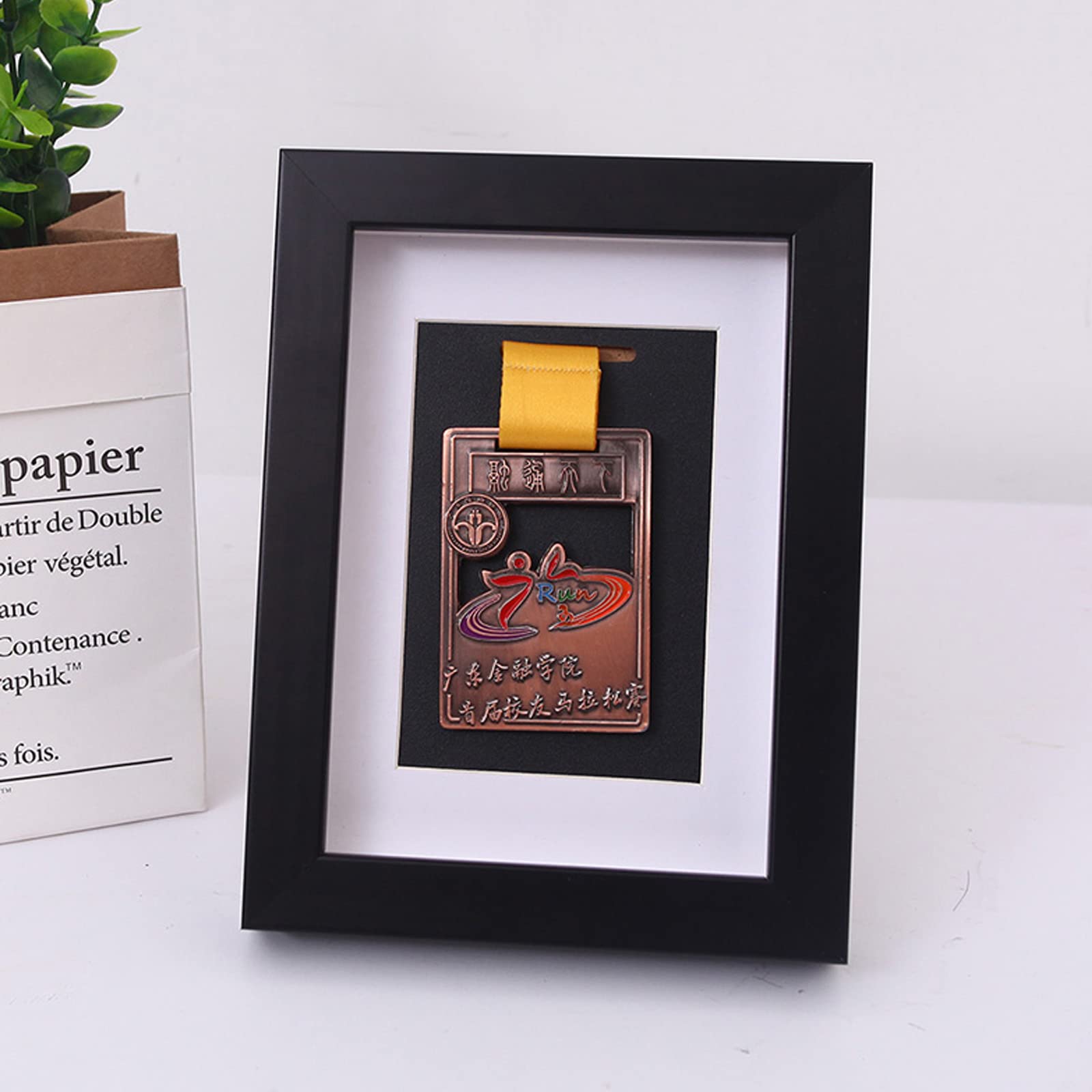 ETUELNOPT Medal Storage Box for Runners, Wooden Medal Display Shadow Box Frame for Runners Marathon Military Awards Multiple Sizes(C-13 * 18cm)