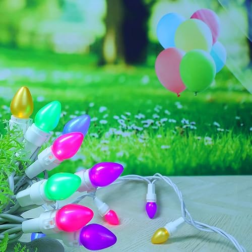 Miniatura 3 de Solduce Guirnalda de luces LED de Pascua multicolor C3, 50 unidades, luz pastel de Pascua, 120 V, certificación UL, conectable, para exteriores,