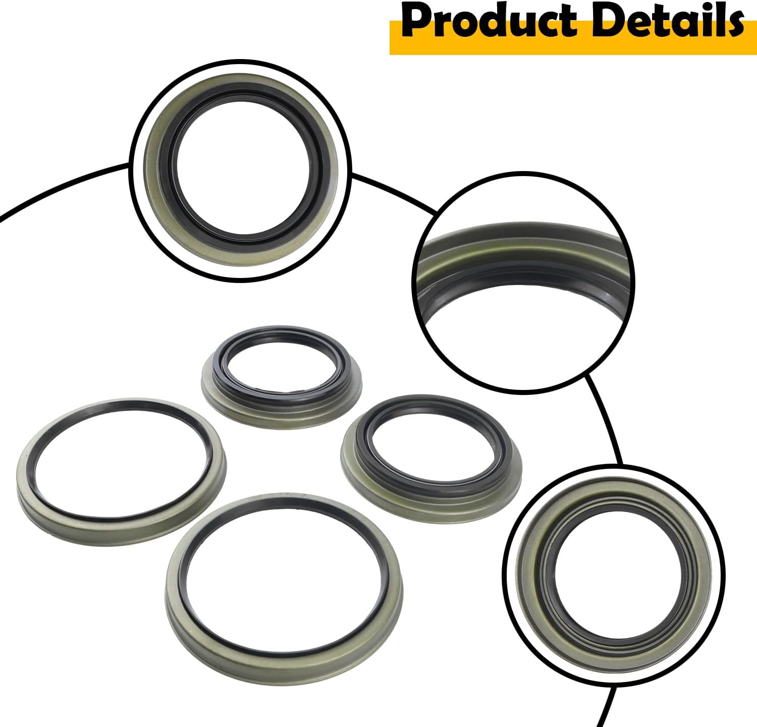 4Pcs 90316-69001 90312-95001 Front Wheel Hub Oil Seal Compatible with Toyota 4Runner 1996-2002, Tundra 2000-2006, Tacoma 1995-2004, Sequoia 2001-2007