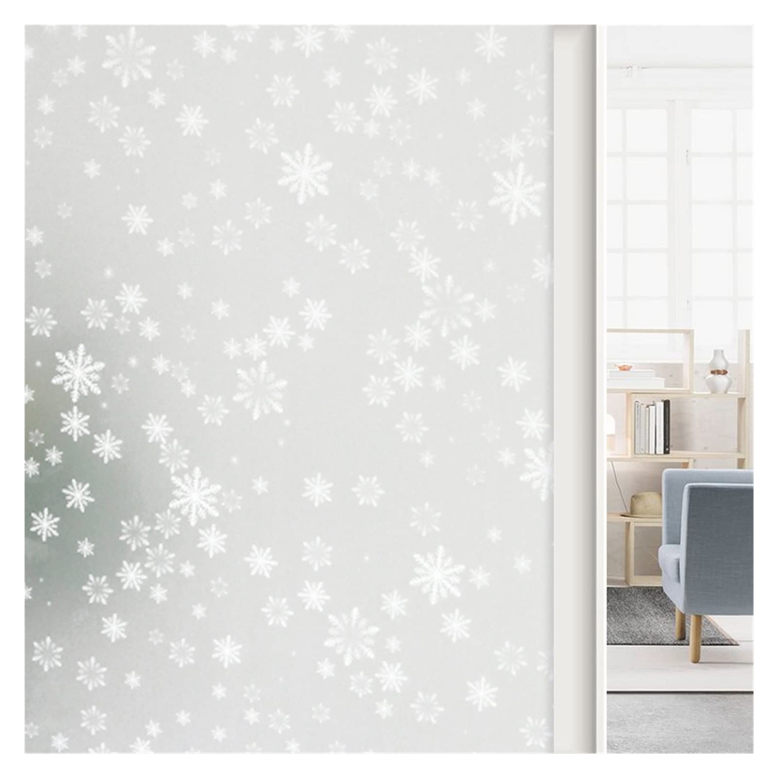 Privacy Film For Glass Windows,Stained Decorative Static Self Adhesive Sticker(Clear,90x500cm)