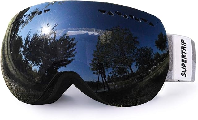 SUPERTRIP Ski Goggles Over Glasses UV400 Anti-fog Skiing/Snowboard Goggles for Men & Women Professional Snowmobile Skate Goggles