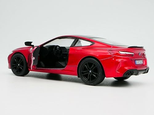 Miniatura 2 de KiNSMART BMW M8 Competition Coupe Red 5" escala 136 de metal fundido a presión modelo de coche de juguete con acción de tracción