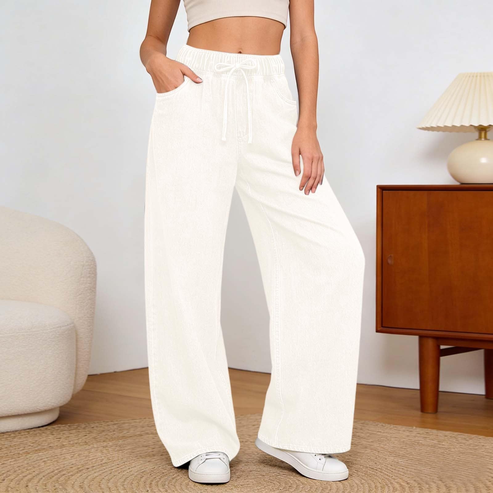 Pantalones De Verano Mujer Verano, Pantalones Vaqueros Mujer Anchos, Retro Tiro Bajo Sin EláSticos Lavados Y Pierna Recta OtoñO Pierna Ancha La Calle Pantalón Deportivo Pantalon Pirata