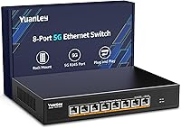 Vista 10 de Switch Ethernet no gestionado de 6 puertos 2.5G, 4 puertos Base-T de 2.5G, 2 SFP de 10G, compatible con 100/1000/2500Mbps, VLAN, sin ventilador