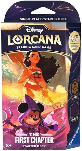 Miniatura 1 de Ravensburger Disney Lorcana TCG: The First Chapter - Baraja de inicio para un jugador de ámbar y amatista | Juego atractivo | Más de 200 obras de