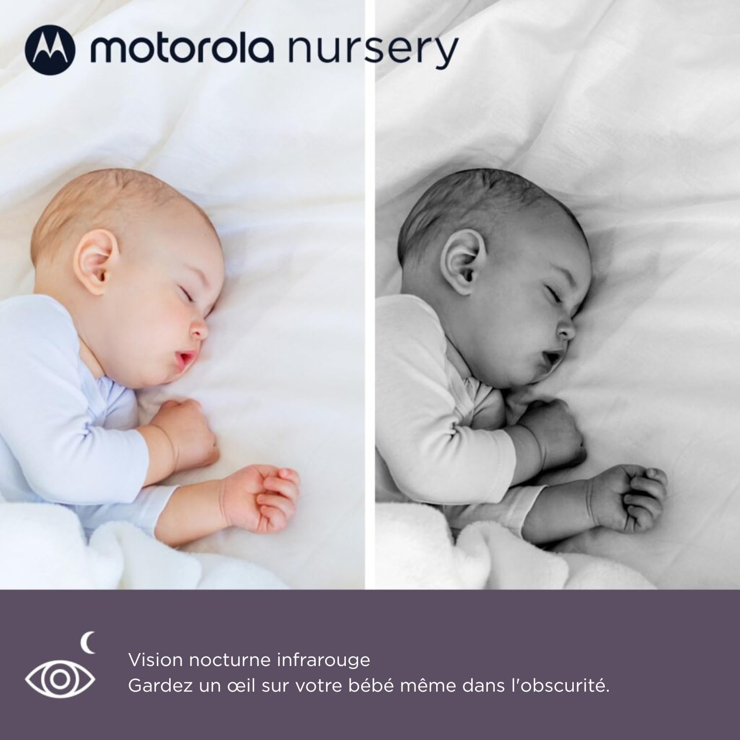 Motorola Nursery Babyphone VM45 CONNECT avec caméra Wi-Fi et écran 5 pouces, vision HD 720p, conversation bidirectionnelle, contrôle de la température, support de berceau Stargrip, longue portée