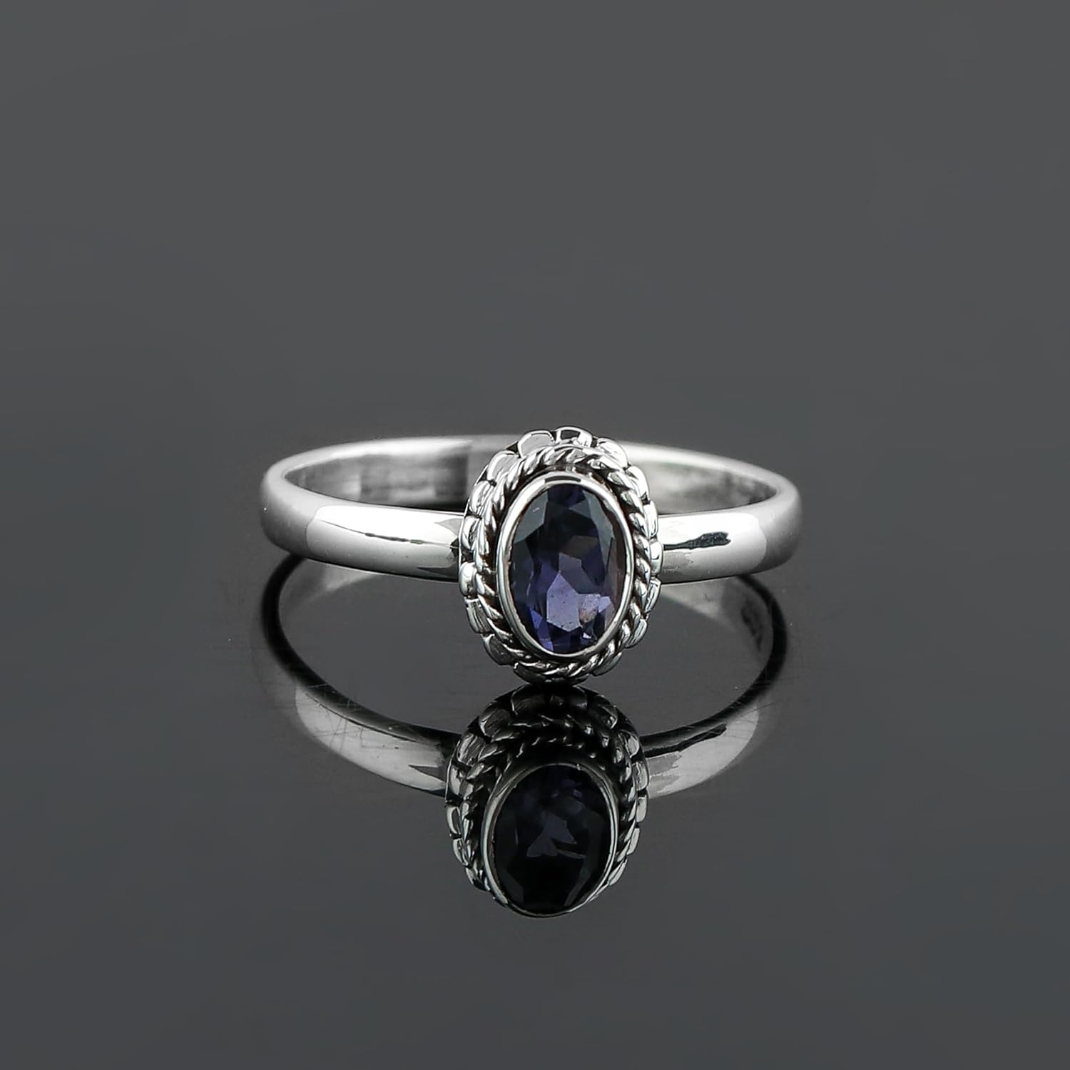 925 Sterling Silver Genuine Iolite Stone Ring, Handmade Gemstone Ring, Healing Crystals, Birthday, Zodiac, Boho Jewelry | Promise Bridal Wedding Ring | Gift for Women - Image 2