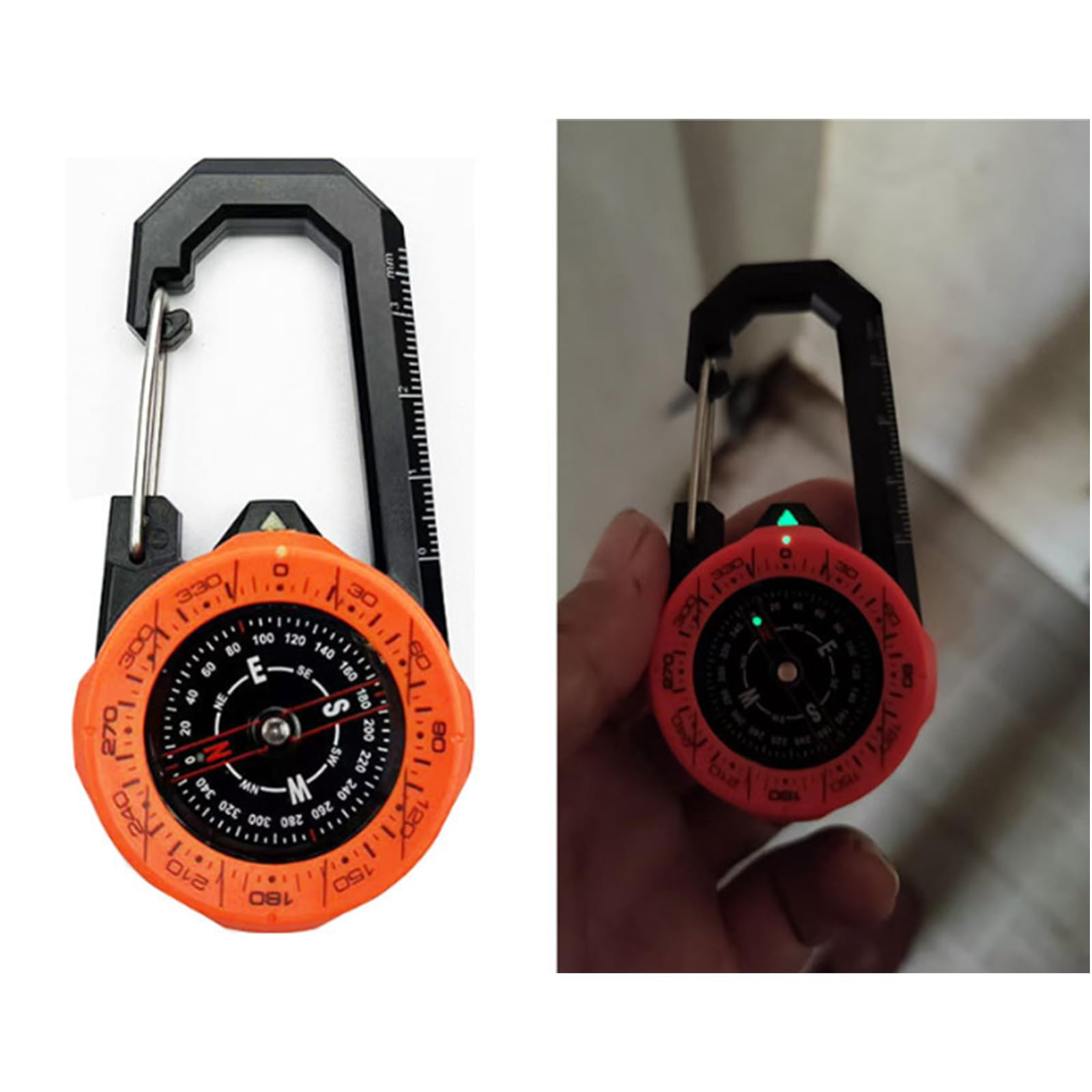 Boussole étanche à Mousqueton Portable Pour Sports De Plein Air