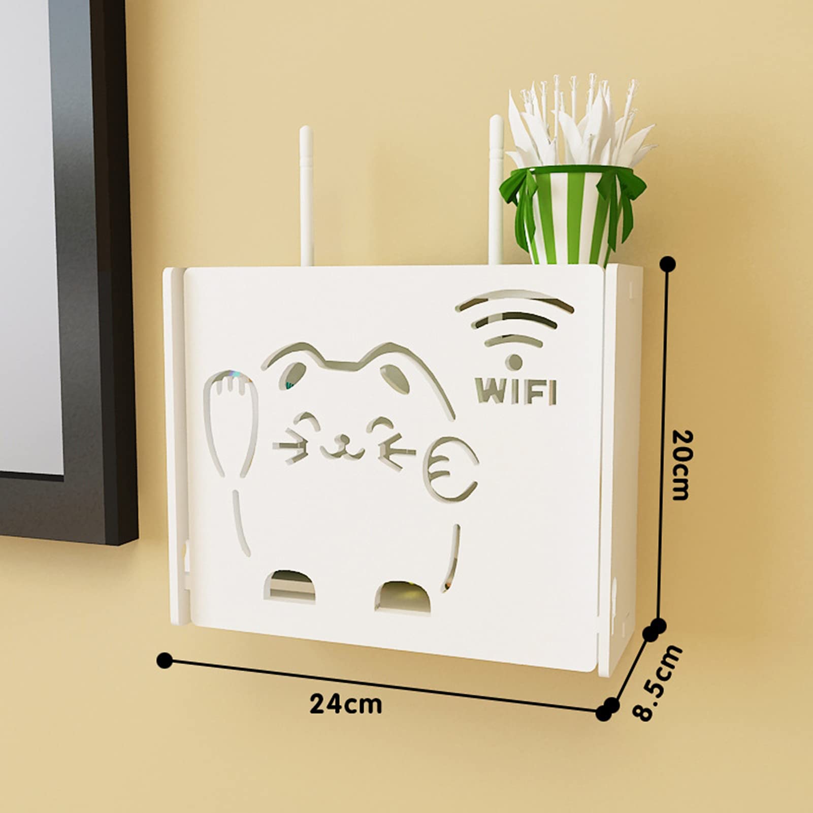 Monzlteck 小型デバイス　Wi-Fi ルータ　ケーブルボックス　壁掛け Amazon｜ワイヤレスWifiルーター収納ボックス，組立式 Wi-Fi