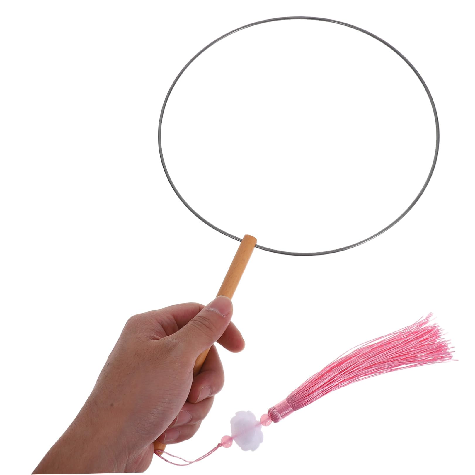 Sewroro 30 Pièces Cadre de Ventilateur Rond en Fer et Bois, Résistant Déformation, Kit de Fabrication D'éventails Traditionnels pour Photographies en Costume et Spectacles Scène