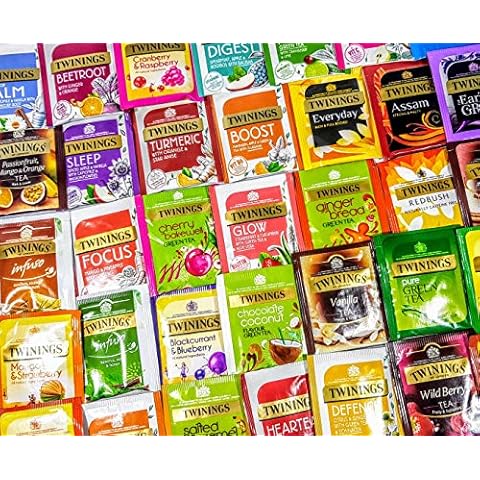 Twinings Assorted Variety Selection Pack,50 Enveloped Teabags with Stainless Steel Tea Bag Squeezer. 50 Flavours.Green,Fruit,Herbal & Black Teas Cover