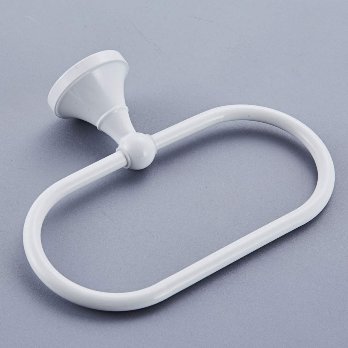 IMIKEYA Wand-Montiert Handtuch Ring Edelstahl Handtuch Haken Moderne Hand Halter für Bad Küche Weiß