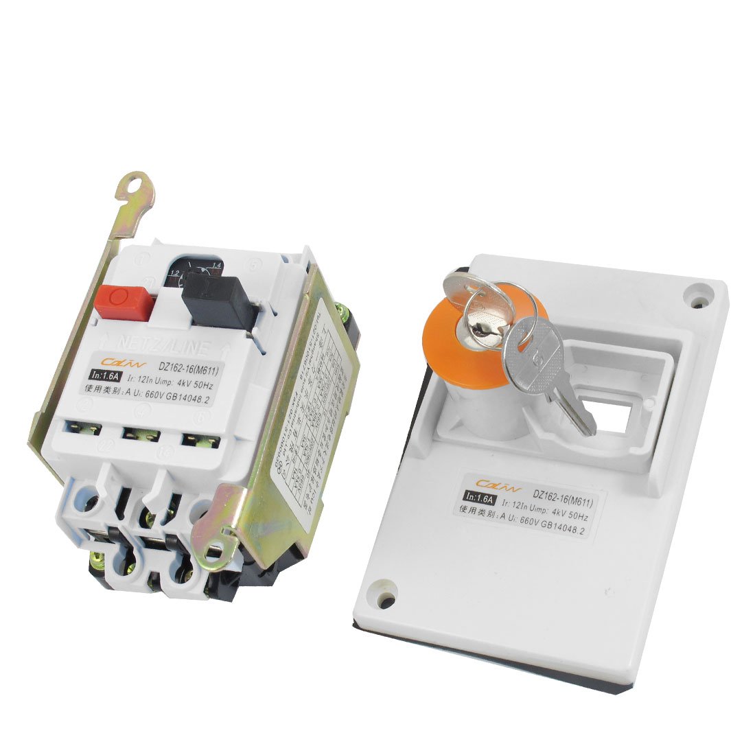 DZ162-16 AC 660V 1.6A 3-biegunowy wyłącznik automatyczny blokowany panel plastikowy