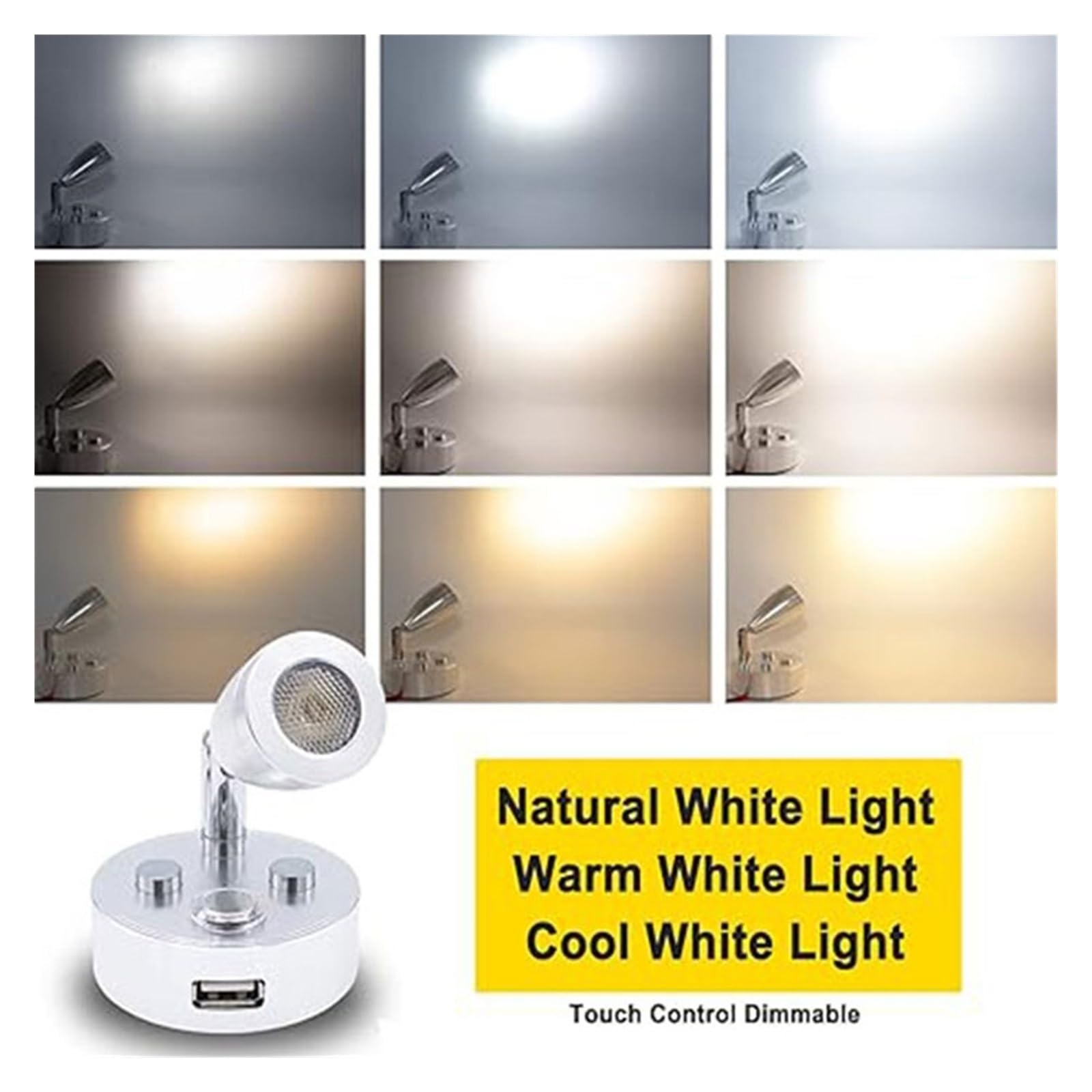 2 Sztuki W Opakowaniu: Lampka Do Czytania Kamperze, Obrotowa, 12 V, LED, Ściemnialna, Przyczepy Kempingowej I Sypialni Wspaniałe oświetlenie LED(4000K day white)