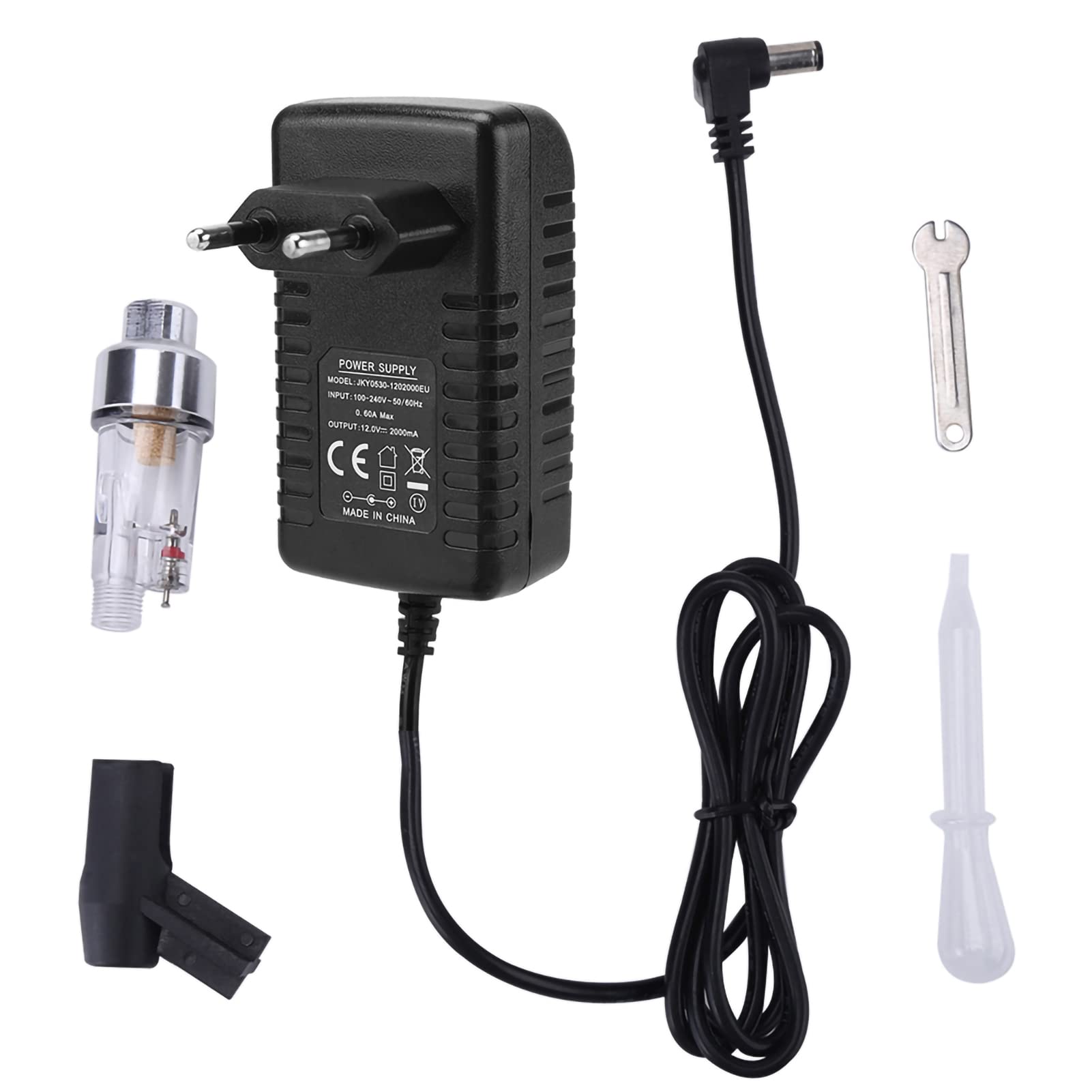 Kit Airbrush 0.2mm 7cc Double Action Airbrush Compressor Kit complet Pistolet à peinture Air Brush avec Filtre d'humidité pour le Maquillage Nail Art Peinture Tattoo Decoration(EU Plug 110-240V)