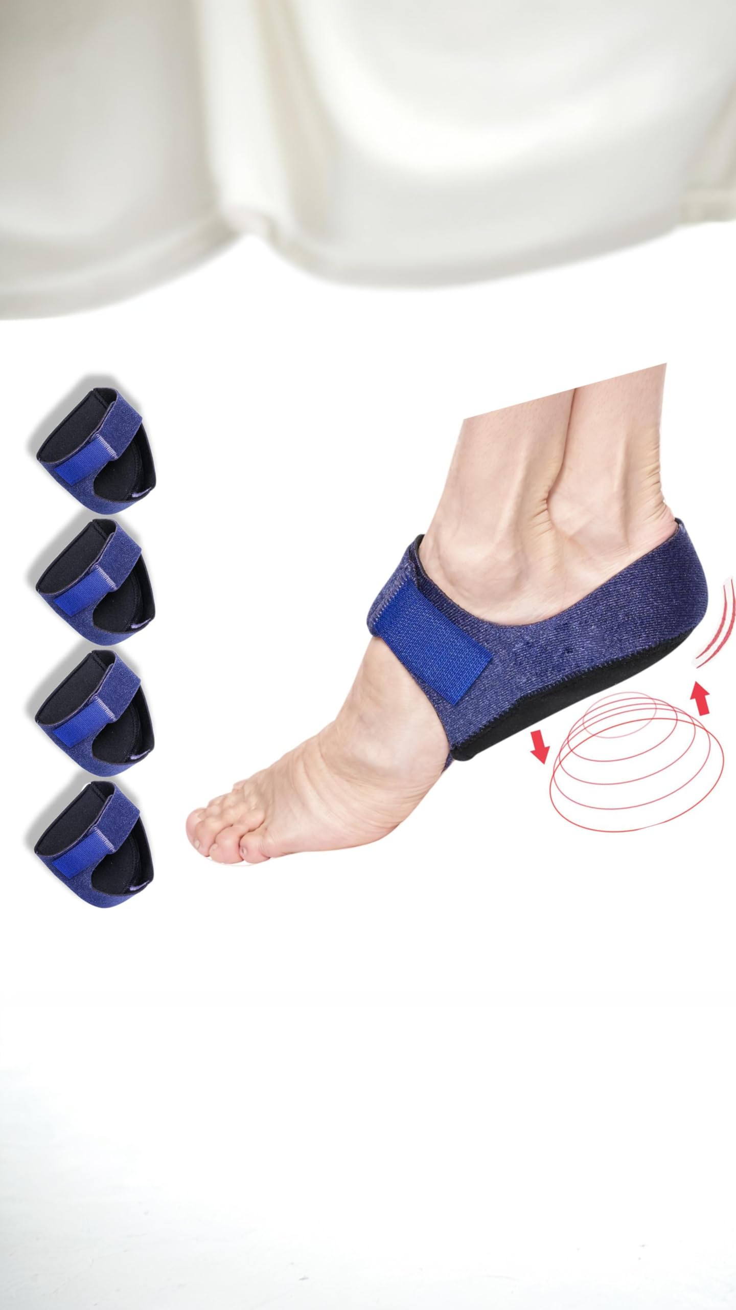 Sweet seven Premium Heel Protectors (2Pairs) for Effective Heel Pain Relief and Plantar Fasciitis Support - Blue - Ideal Heel Cups for Men & Women with Achilles Tendinitis and Heel Spurs