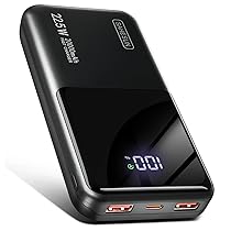 Power Bank 20000mAh, PD3.0 QC4.0 22.5W Fast Charging PD20W USB C PowerBank Portable Charger with LCD Display 3 Outputs & 2 Inputs for Smartphone and Camping