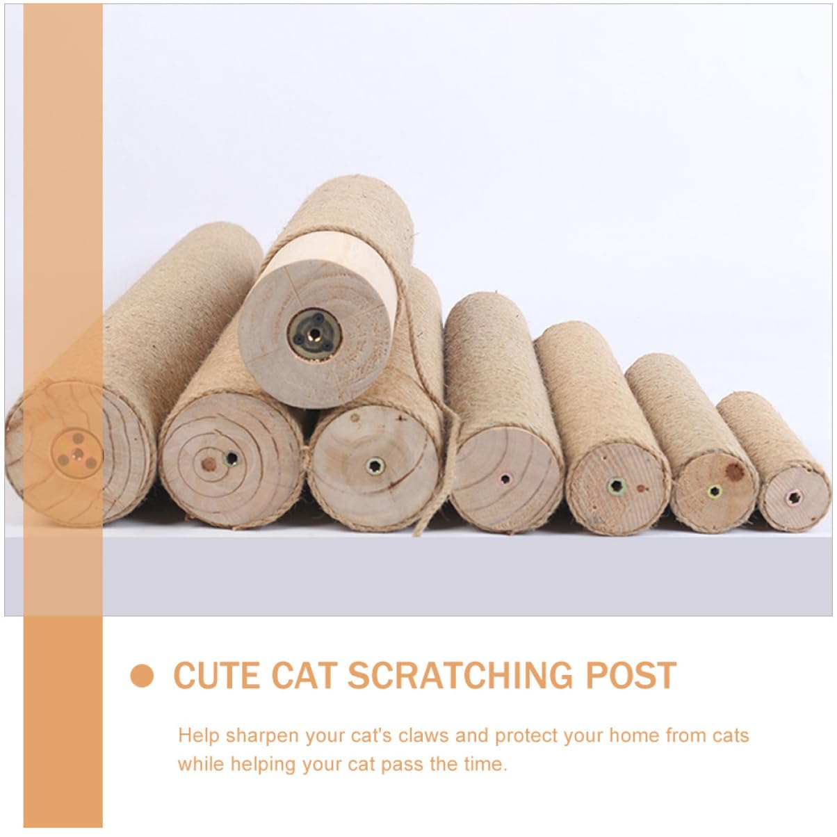 GREENADSCAPE Replaceable Cat Scratching Post Kitten Climbing Pole Long Adorable Interactive for Indoor Play Easy to Install Fun Cat Accessory