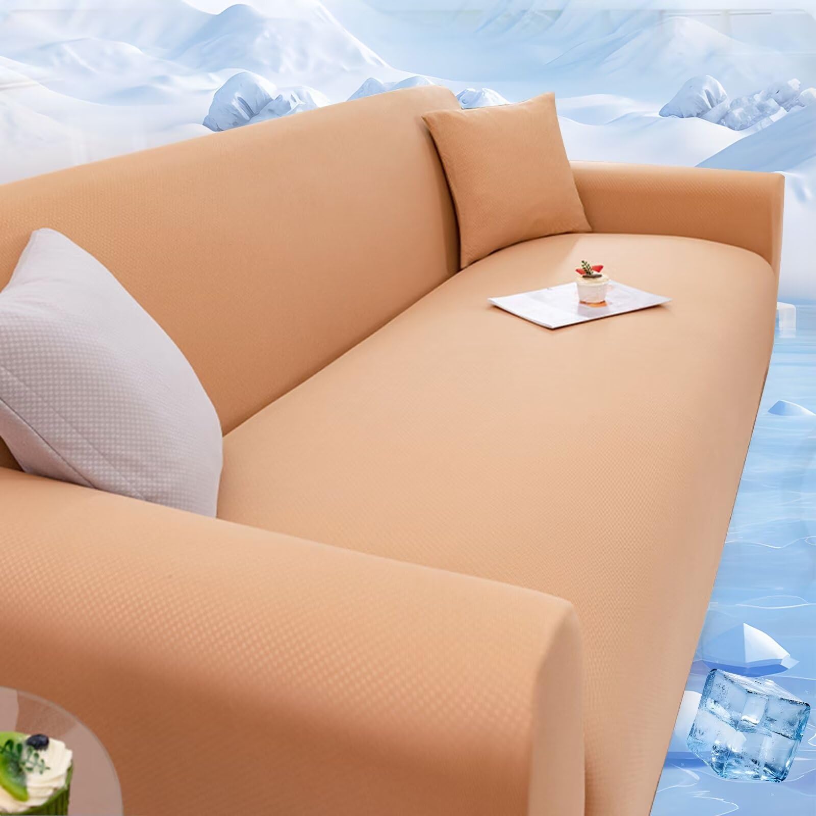 Amazon｜Nnamiiko 冷感ソファカバー 3人掛け 190cm-230cm ひんやり