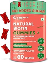 Carbamide Forte Biotin Hair Gummies for Hair Growth | Biotin Gummies for Women & Men | Hair Supplements for Women & Men | Hair Vitamins | Gummies for Hair Growth - 60 Veg Strawberry - Flavored Gummies